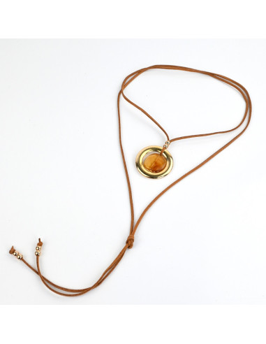 Collar de Gamuza Caramel Medal