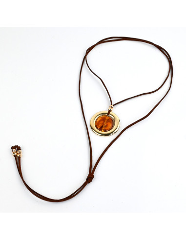 Collar de Gamuza Caramel Medal