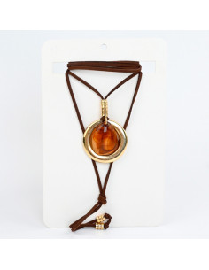 Collar de Gamuza Acrylic and Circle