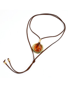 Collar de Gamuza Acrylic and Circle