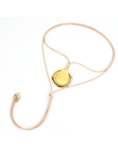 Collar de Gamuza Acrylic and Circle