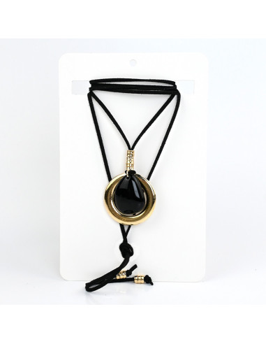 Collar de Gamuza Acrylic and Circle