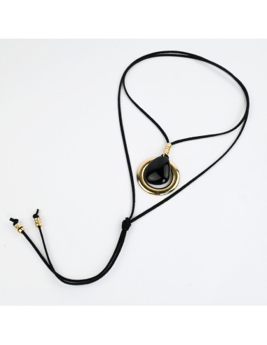 Collar de Gamuza Acrylic and Circle