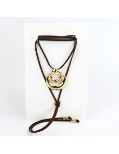 Collar de Gamuza Gold Circles