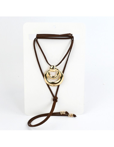 Collar de Gamuza Gold Circles