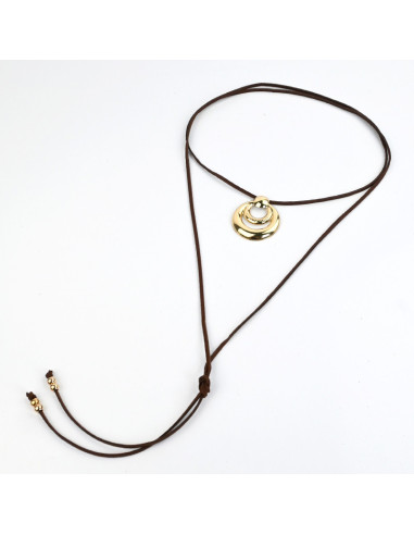 Collar de Gamuza Gold Circles