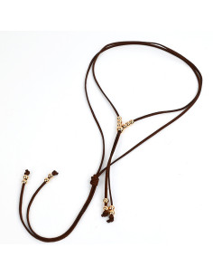 Collar de Gamuza Golden Beads