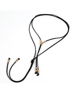 Collar de Gamuza Golden Beads