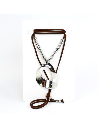 Collar de Gamuza Silver Plate