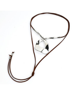 Collar de Gamuza Silver Plate