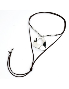 Collar de Gamuza Silver Plate