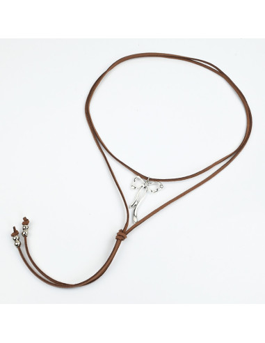 Collar de Gamuza Silver Bow