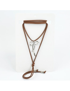 Collar de Gamuza Silver Bow