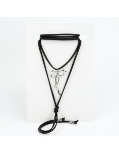 Collar de Gamuza Silver Bow