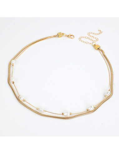 Collar de Cadena Gold Pearl