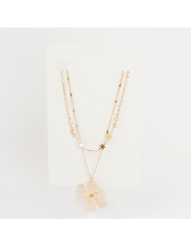 Collar de Cadenas Flor Soleil Gold