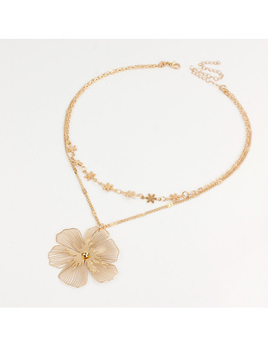 Collar de Cadenas Flor Soleil Gold