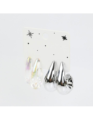 Set x2 Aros Larger Drops Silver