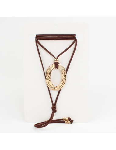 Collar de Gamuza Textured Oval