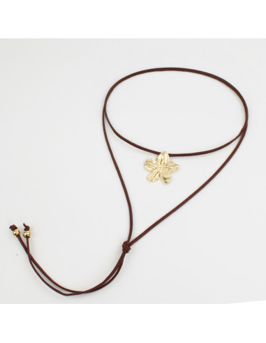 Collar de Gamuza Peonia Flower
