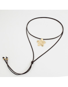 Collar de Gamuza Peonia Flower