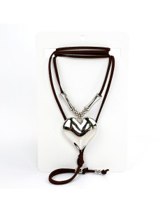 Collar de Gamuza New Silver Heart