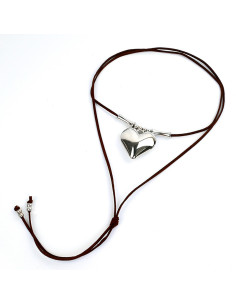 Collar de Gamuza New Silver Heart
