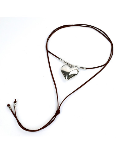 Collar de Gamuza New Silver Heart