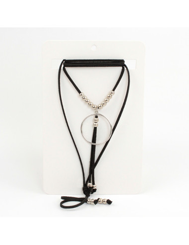 Collar de Gamuza Suede Silver