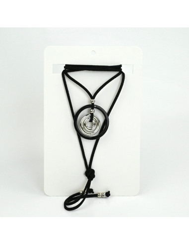 Collar de Gamuza Black and Silver