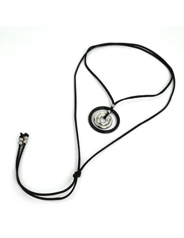 Collar de Gamuza Black and Silver