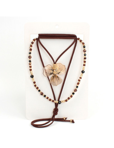 Set Collares Soleil Flower and Beads