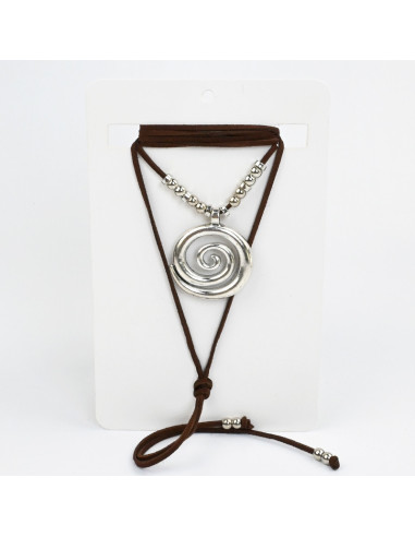 Collar de Gamuza Silver Spiral