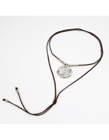 Collar de Gamuza Silver Spiral