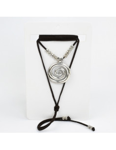 Collar de Gamuza Silver Spiral