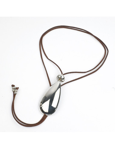 Collar de Gamuza Large Silver Tear