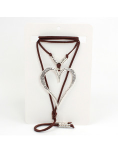 Collar de Gamuza Textured Shine Heart