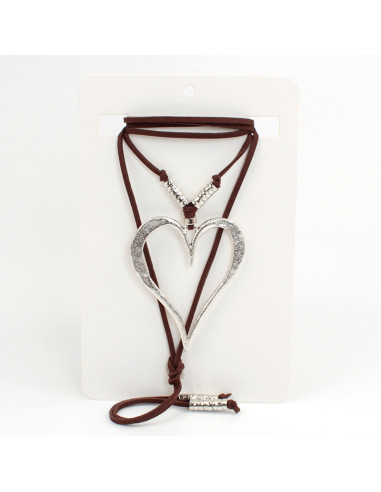 Collar de Gamuza Textured Shine Heart