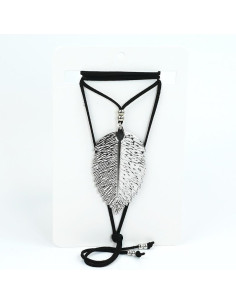 Collar de Gamuza Silver Leaf