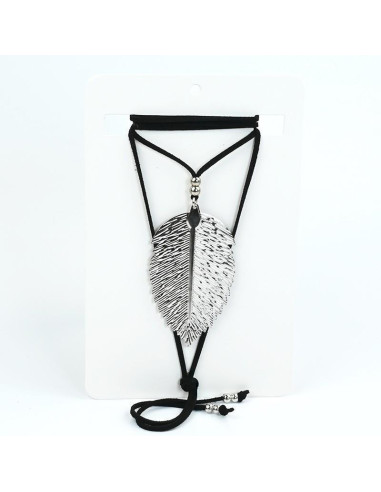 Collar de Gamuza Silver Leaf