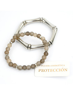 Set Pulsera Energy Silver Colored