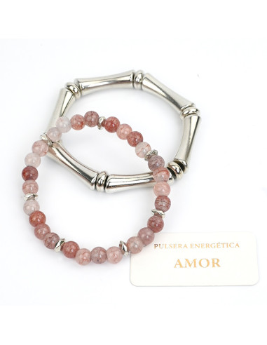 Set Pulsera Energy Silver Colored