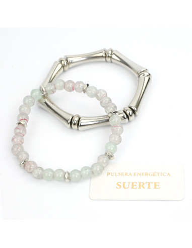 Set Pulsera Energy Silver Colored