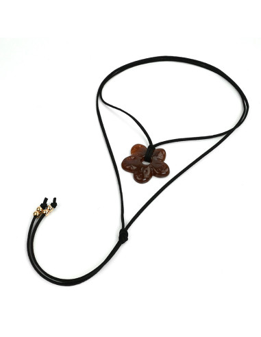 Collar de Gamuza Acrylic Flower