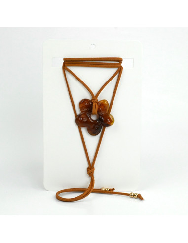 Collar de Gamuza Acrylic Flower