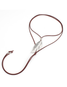 Collar de Gamuza Silver Feather