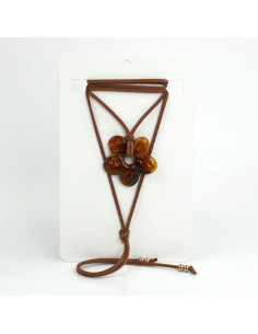 Collar de Gamuza Acrylic Flower