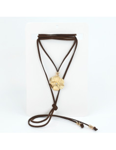 Collar de Gamuza Textured Flowers Gold