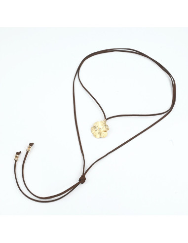 Collar de Gamuza Textured Flowers Gold