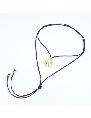 Collar de Gamuza Textured Flowers Gold